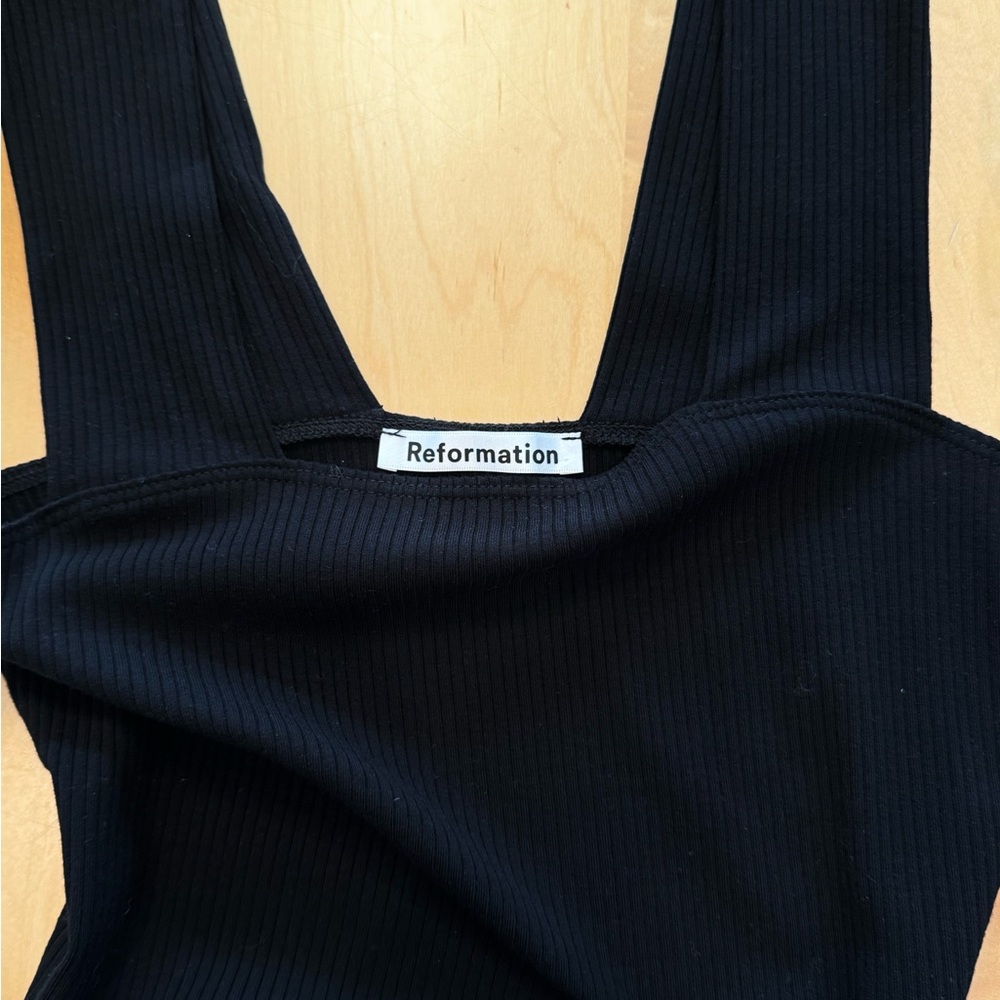 NWOT - Reformation knit Cassi dress black SM - Picture 6 of 9